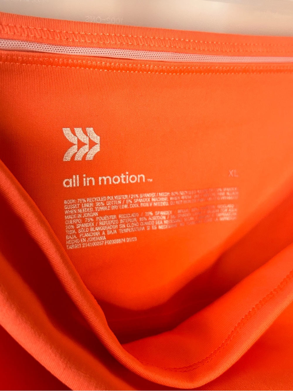 All in Motion Women’s XL High-Waist Athletic Bike Shorts Bright Orange Inseam 5” - Picture 5 of 5